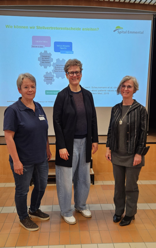 Fachaustausch Entscheidungsfindung: Monika Wenger Salzmann, Barbara Affolter, Maya Monteverde